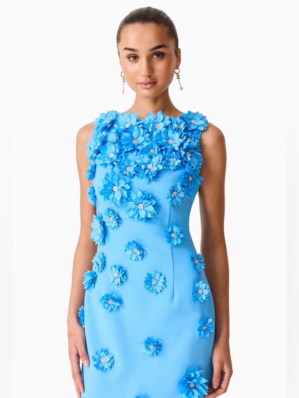 Elliatt Dali Floral Applique Gown in Blue - Picture 5 of 17